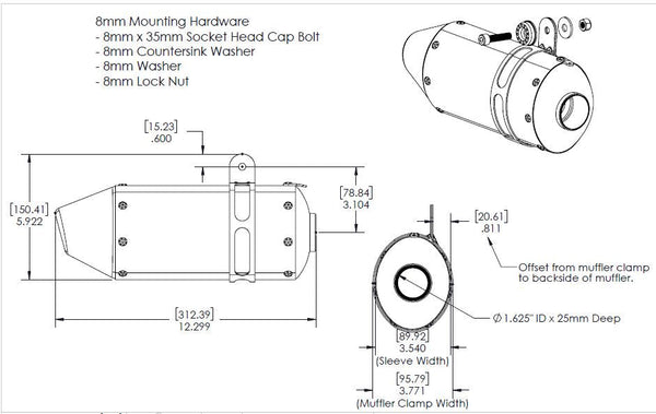 BUILDER SERIES RS-3 CF MINI BIKE MUFFLER KIT