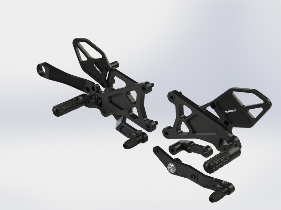 Vortex RS671K Adjustable Rearsets — Yamaha YZF-R1 / YZF-R1M / YZF-R1S