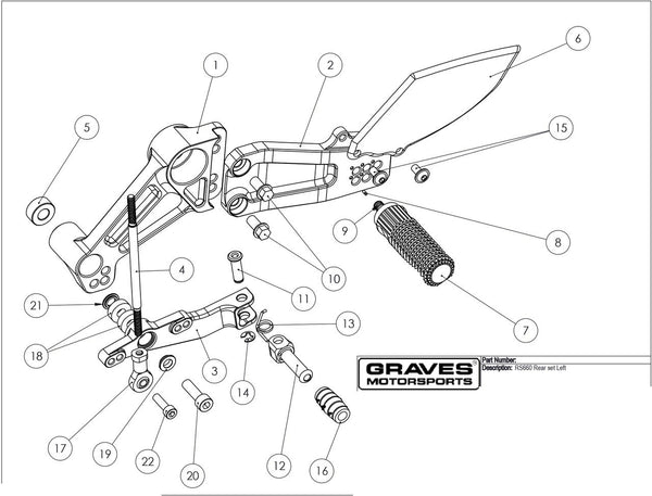 Graves Motorsports Aprilia RS660 Adjustable Rearsets