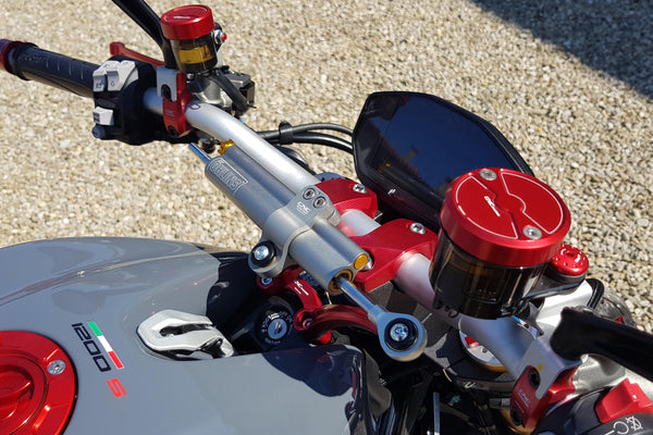 CNC RACING | Steering damper kit - handlebar top clamp Ducati Monster 1200