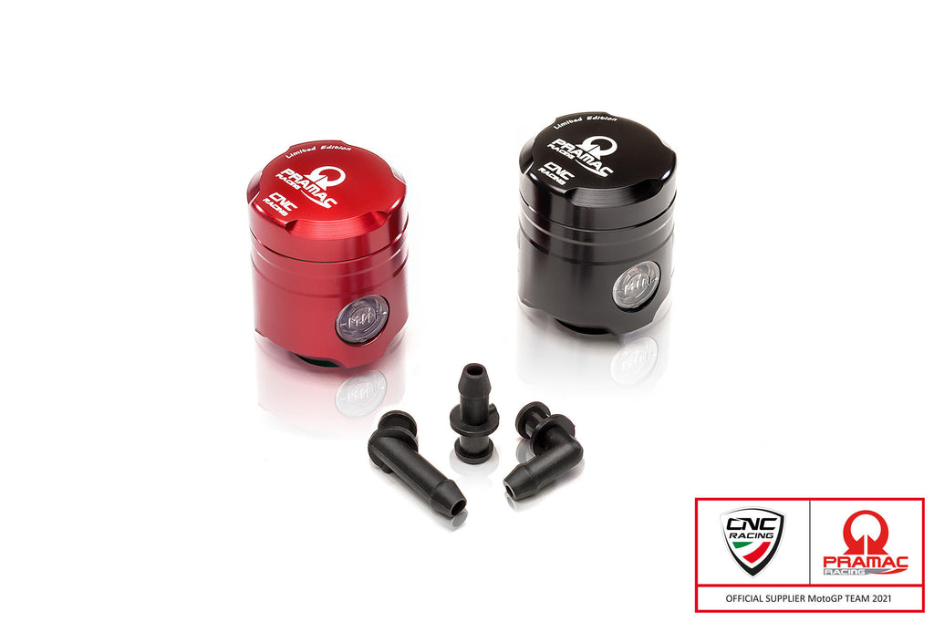 CNC RACING | Fluid oil reservoir brake-clutch 12 ml MONOCHROME included three outflow PRAMAC RACING Limited Edition