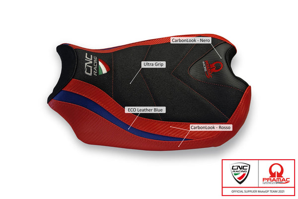 CNC RACING | Seat cover Ducati Panigale V4 - Pramac Racing Limited edition
