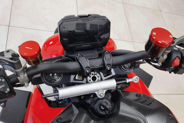 CNC RACING | Front brake fluid reservoir cap Ø56 - Streaks