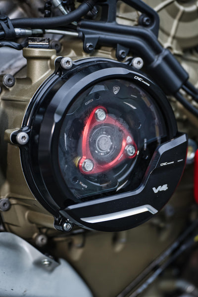 CNC RACING | Clear oil bath clutch cover Ducati Streetfighter V4