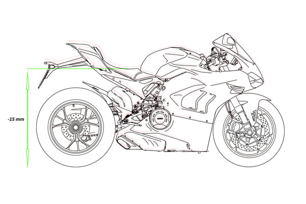 CNC RACING | Tie Rod Rear shock Absorber Lower seat position Ducati Panigale V4 / Streetfighter V4