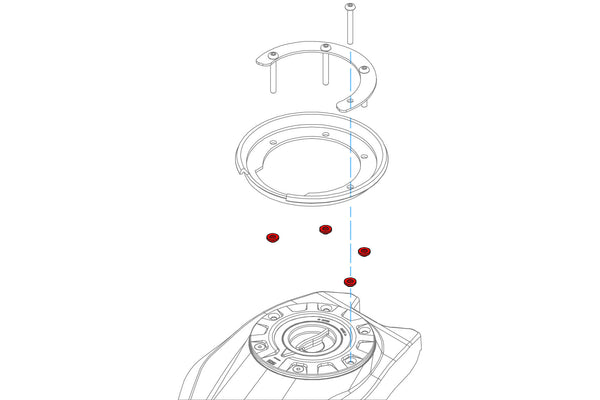 CNC RACING | Fuel tank cap - Tank Lock flange spacers