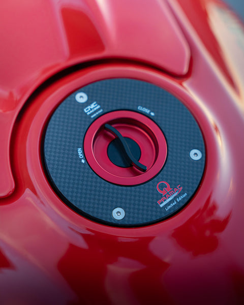 CNC RACING | Fuel tank cap with flange carbon fiber,Pramac Racing Limited Edition version