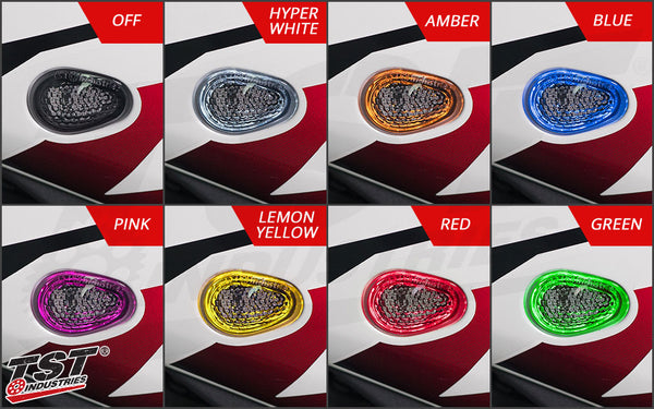 TST HALO-GTR Front LED Flushmount Turn Signals for Yamaha YZF-R3 2015-2024