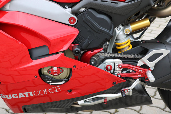CNC RACING | Plugs kit for rear sets OEM Ducati SBK Panigale / Streetfighter V4 - V2