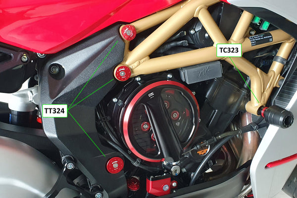 CNC RACING | Frame caps sets MV Agusta Superveloce (6 pcs to be mounted with TC323)