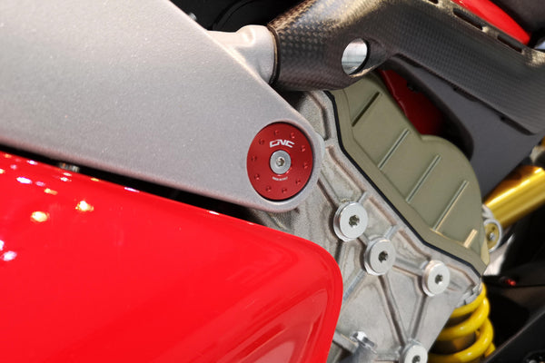 CNC RACING | Frame caps set Ducati Panigale and Streetfighter V4 - smaller holes