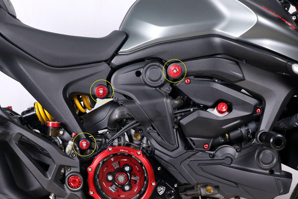 CNC RACING | Frame caps kit Ducati Monster 937 (to be mounted with TC325)