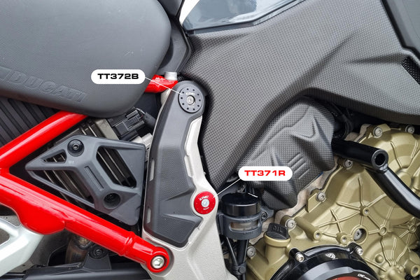 CNC RACING | Frame caps kit Ducati Multistrada V4 - sloping holes