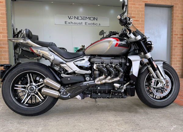 Triumph Rocket 3R & GT 2500 Titanium Bimodal Stealth Side Mount Titanium Slip-On 2019-2026