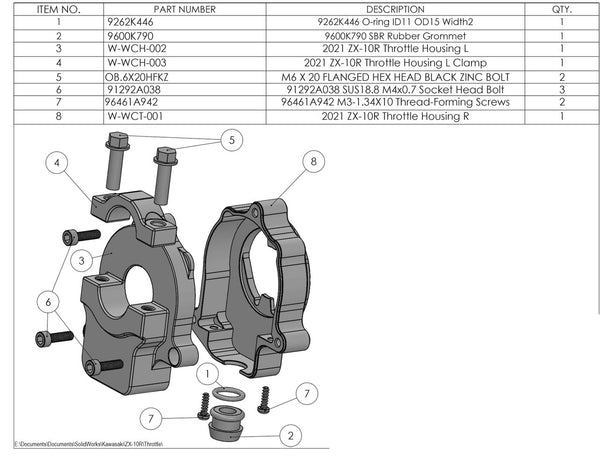 Graves Motorsports ZX-10 + ZX-4RR Throttle Tube Housing