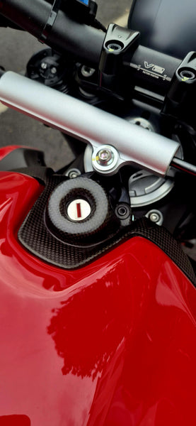 CNC RACING | Carbon key block cover for Ducati Streetfighter V2