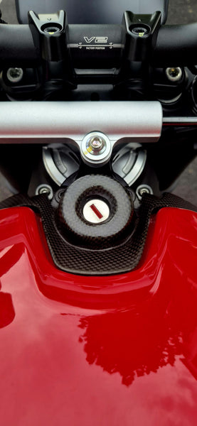 CNC RACING | Carbon key block cover for Ducati Streetfighter V2