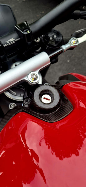 CNC RACING | Carbon key block cover for Ducati Streetfighter V2
