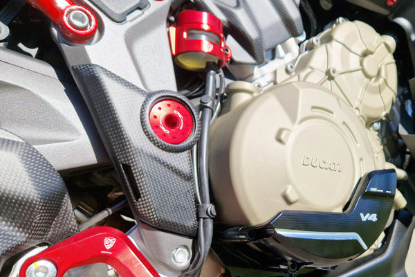 CNC RACING | Frame side plates lower covers with holes carbon for Ducati Multistrada V4