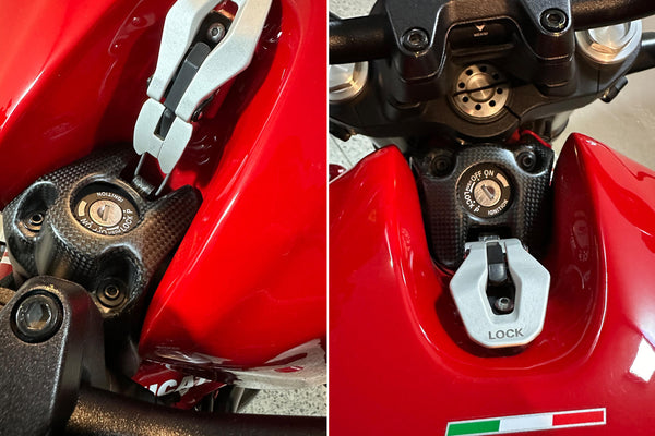 CNC RACING | Ignition switch cover Ducati Monster 797 821 1200 - Carbon Matt
