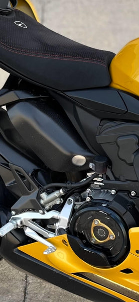 CNC RACING | exhaust heat guard made from matte carbon for Ducati Panigale and Streetfighter