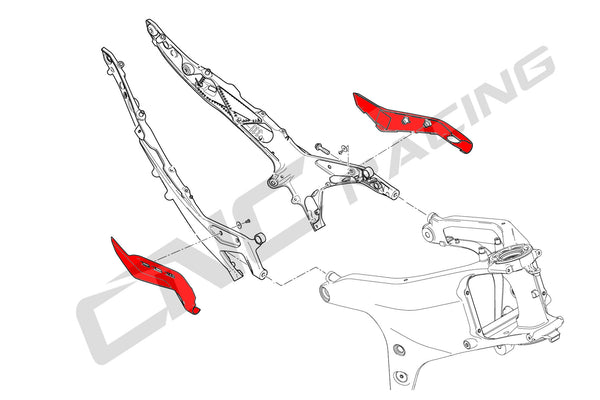 CNC RACING | Rear subframe covers Ducati Panigale V4 - Matt Carbon