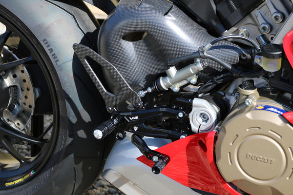 CNC RACING | Heel guard kit for our rearsets Ducati Panigale V4 - carbon matt