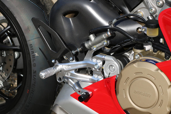 CNC RACING | Heel guard kit for our rearsets Ducati Panigale V4 - carbon matt
