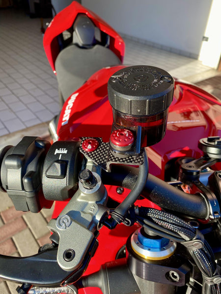 CNC RACING | Front brake and clutch oil tank brackets - matt carbon