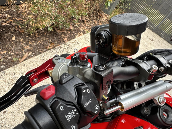 CNC RACING | Front brake and clutch oil tank brackets - matt carbon