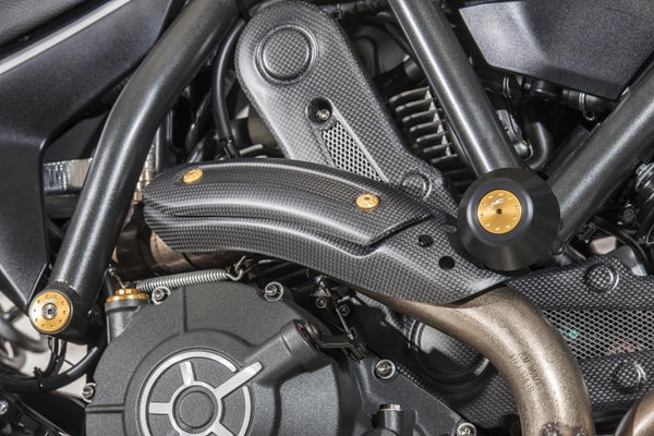 CNC RACING | Exhaust pipe heat guard hold Ducati - matt carbon