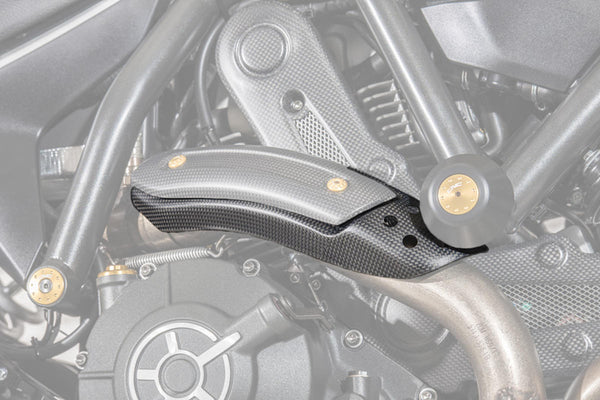 CNC RACING | Exhaust pipe heat guard hold Ducati - matt carbon