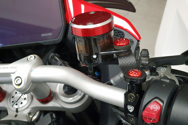 CNC RACING | Front brake and clutch oil tank brackets Ducati Multistrada V4 / V2 MY2025 - Carbon
