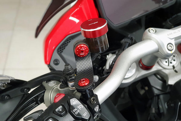 CNC RACING | Front brake and clutch oil tank brackets Ducati Multistrada V4 / V2 MY2025 - Carbon