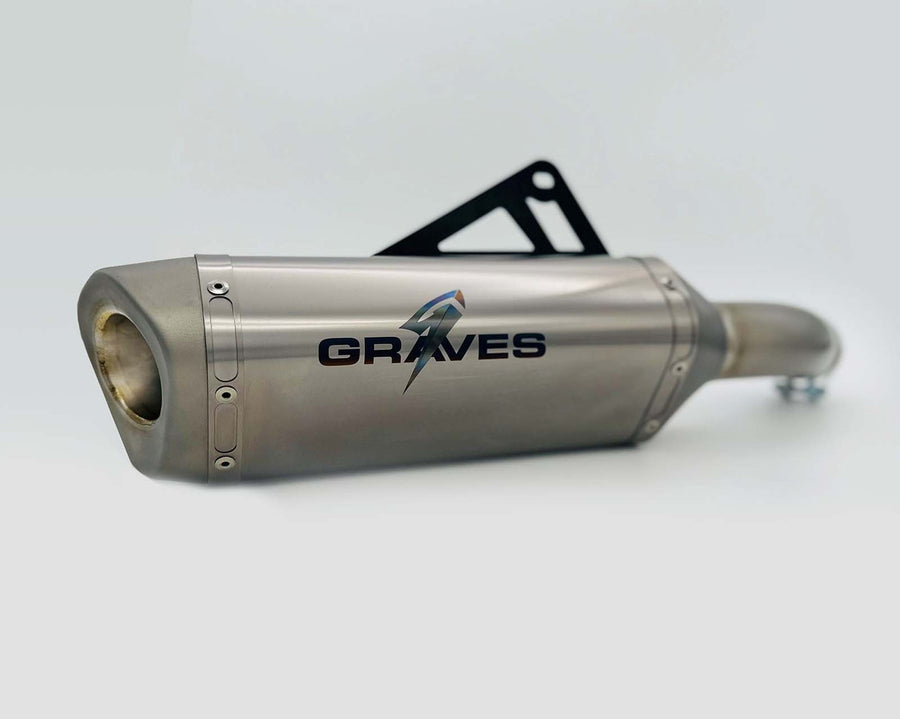 Graves Motorsports Kawasaki ZX-4RR ZX-4R Cat-Back Slip-on Titanium Exhaust