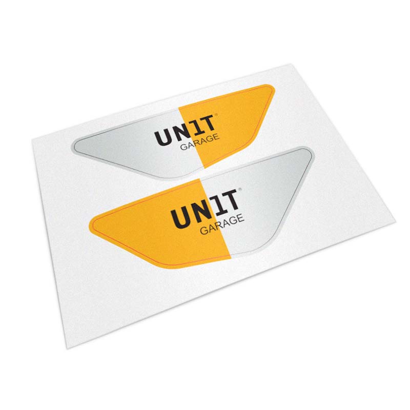 Unit Garage 5529 Yellow/White Unit Garage Stickers for the side panels under the seat BMW F450GS