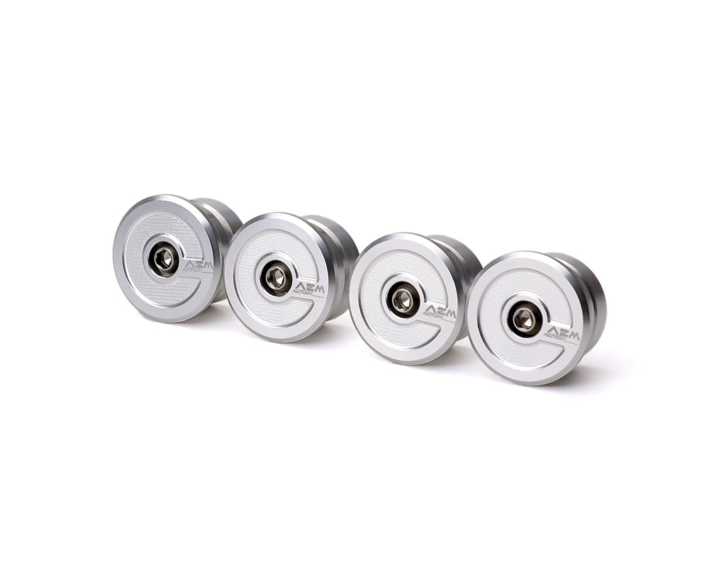 AEM Factory DU106 frame caps kit Rhodium Silver