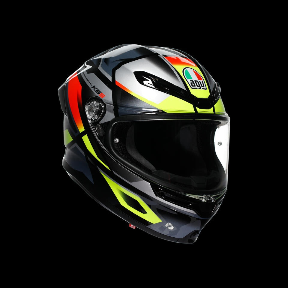 AGV K6 S ERAZER BLACK/RED/YELLOW FLUO - MOTORBIKE FULL FACE HELMET DOT (E2206)