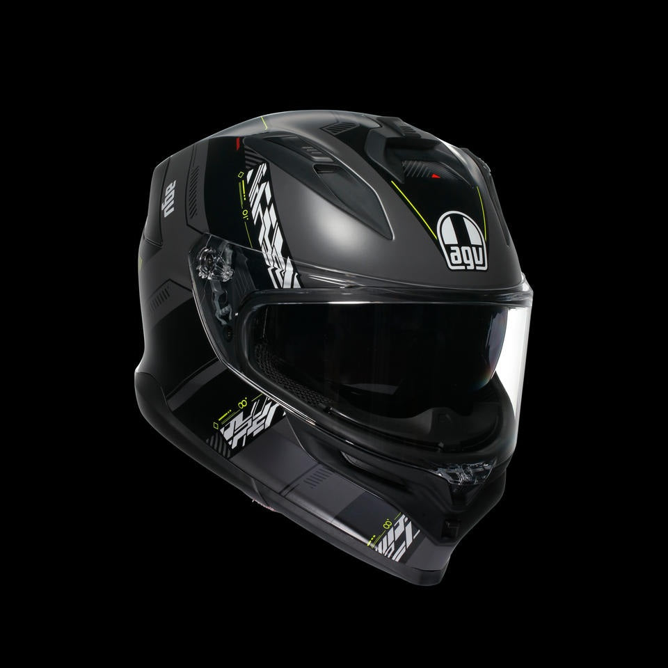 AGV K7 MPLK KYBER MATT GREY/YELLOW FLUO - MOTORBIKE FULL FACE HELMET DOT (E2206)