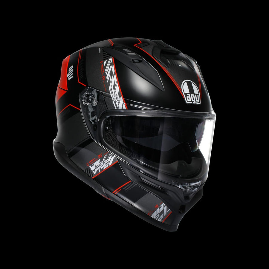 AGV K7 MPLK KYBER MATT BLACK/RED - MOTORBIKE FULL FACE HELMET DOT (E2206)