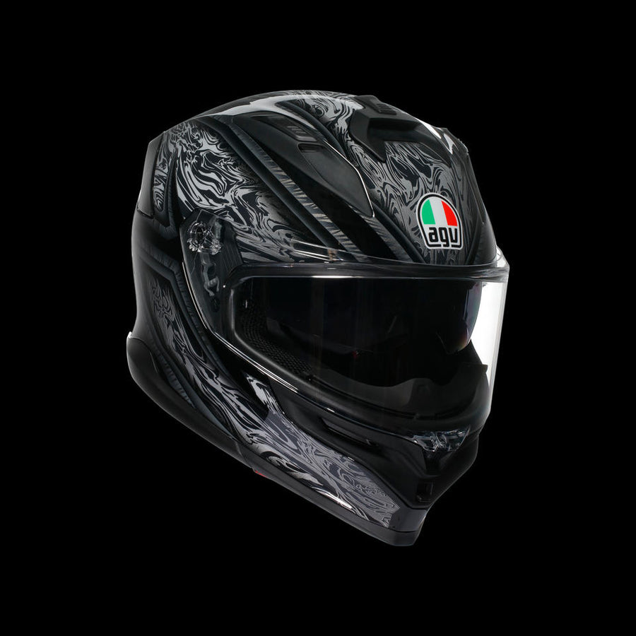 AGV K7 MPLK DAMASCUS BLACK/SILVER - MOTORBIKE FULL FACE HELMET DOT (E2206)
