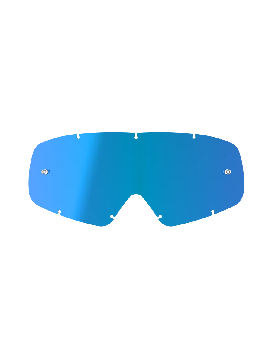 Alpinestars Vision Youth Mirror Lens, Mirror Blue Replacement Goggle Lens, Curved Polycarbonate design with seven-keyhole locking points and tear-off posts, Youth Motocross Accessory