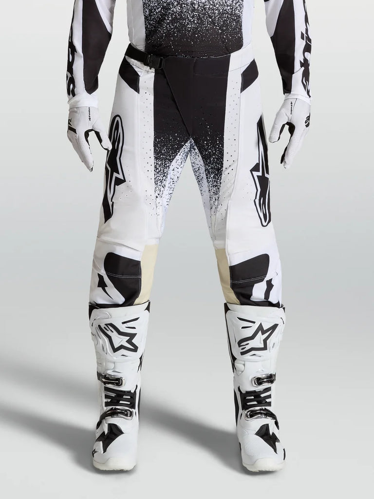 Alpinestars 2027 Techstar Swan Pants, Motocross Racing Pants for Men, White and Black, durable stretch ripstop material