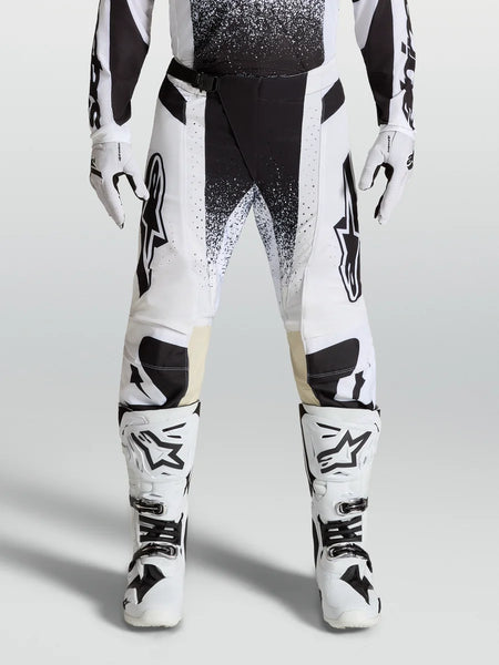 Alpinestars 2027 Techstar Swan Pants, Motocross Racing Pants for Men, White and Black, durable stretch ripstop material