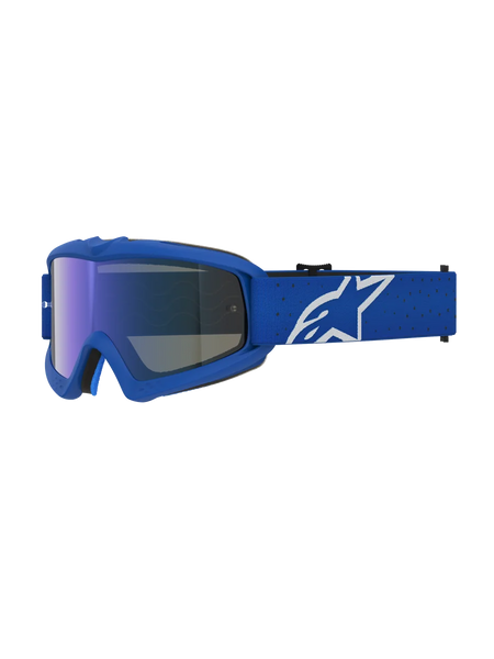 Alpinestars Vision Youth Vesta Goggles, Motocross Racing Eyewear, Youth, Blue and White, Anti-Fog Mirror Blue Polycarbonate Lens, Flexible Frame.