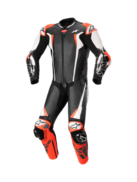 Alpinestars Racing Absolute V2 Leather Suit - 1Piece 58 / Black/White/Red Fluo