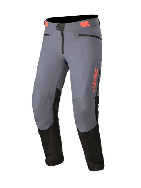 Alpinestars Nevada MTB Pants in Gun Metal and Black with Coral accents, featuring insulated soft shell for downhill cycling.