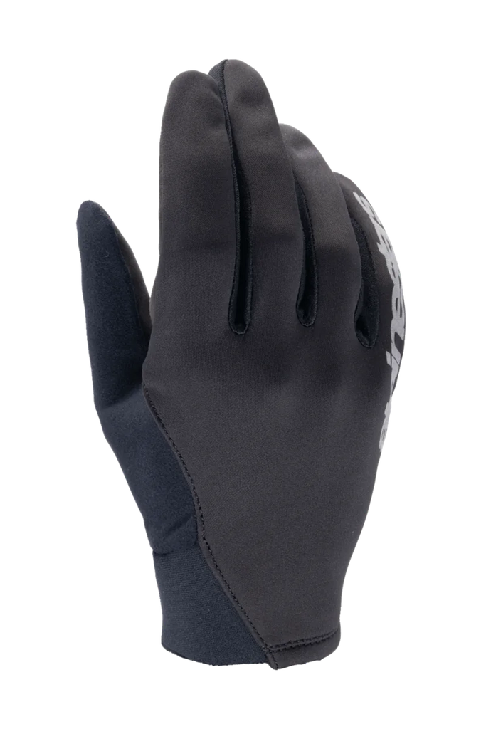 Alpinestars A-Dura Thermal Gloves, Black Mountain Bike Gloves, flexible fabric construction with white logo detail, neoprene cuff, designed for cold weather wind protection