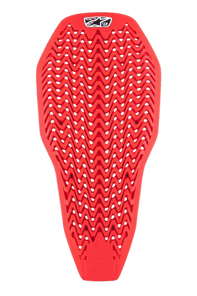 Alpinestars Nucleon Plasma Full Back Protector Insert, Red, motorcycle back protection featuring a zigzag perforated pattern, lightweight and flexible design for ventilation, impact-absorbing protective gear insert