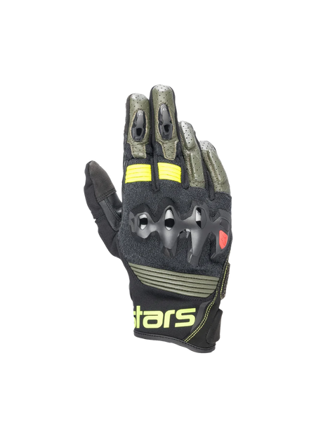 Alpinestars Halo Leather Gloves 3XL / Forest Black/Yellow Fluo